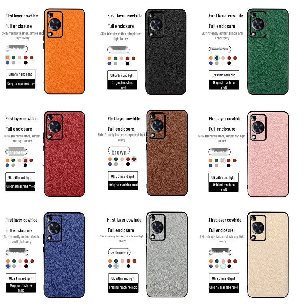 

Премиальный чехол из натуральной кожи для Huawei Enjoy 70 - узор личи, комплексная защита для Enjoy 70Pro Huawei Enjoy 70 Pro