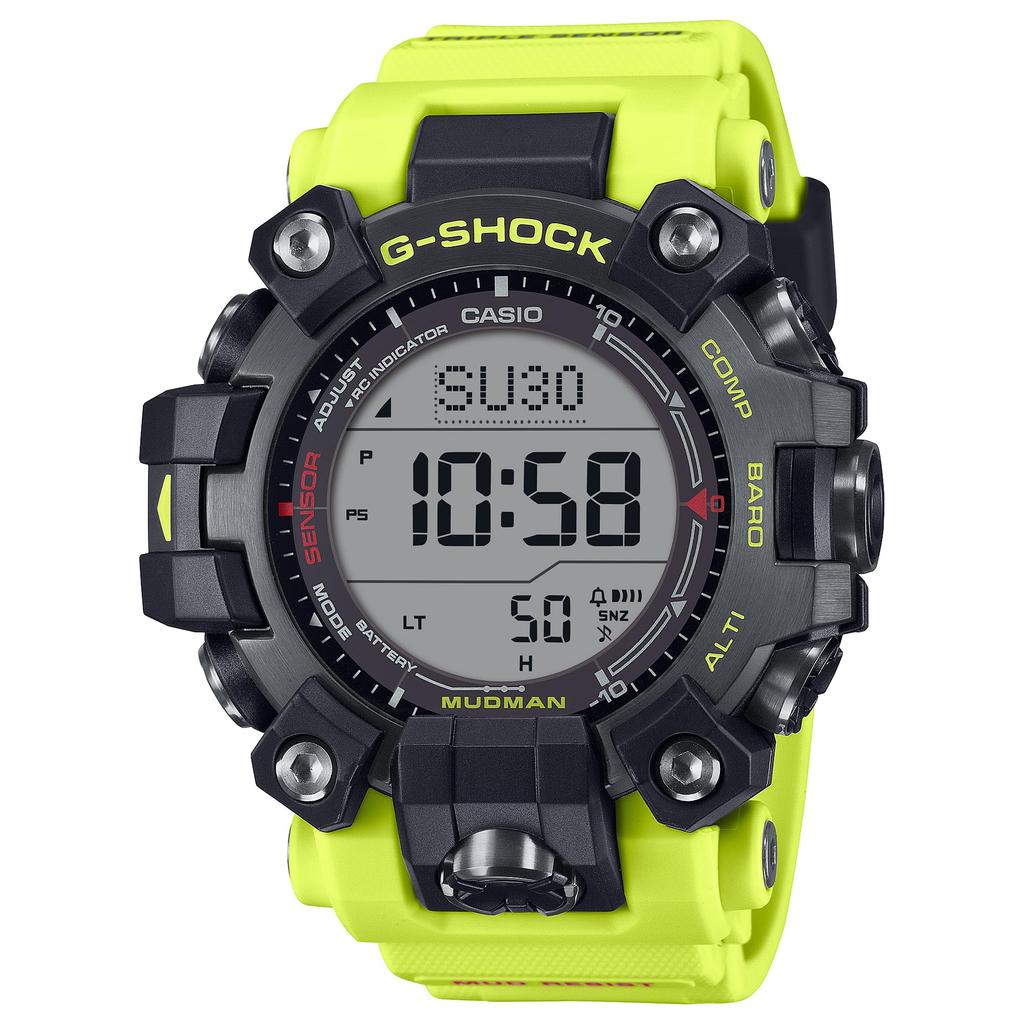 Casio Master of G MUDMAN Triple Sensor 200m Water Resistant Rescue Yellow G-Shock GW9500MRY-1A9 Solar-Powered Mud-Resistant Yellow,