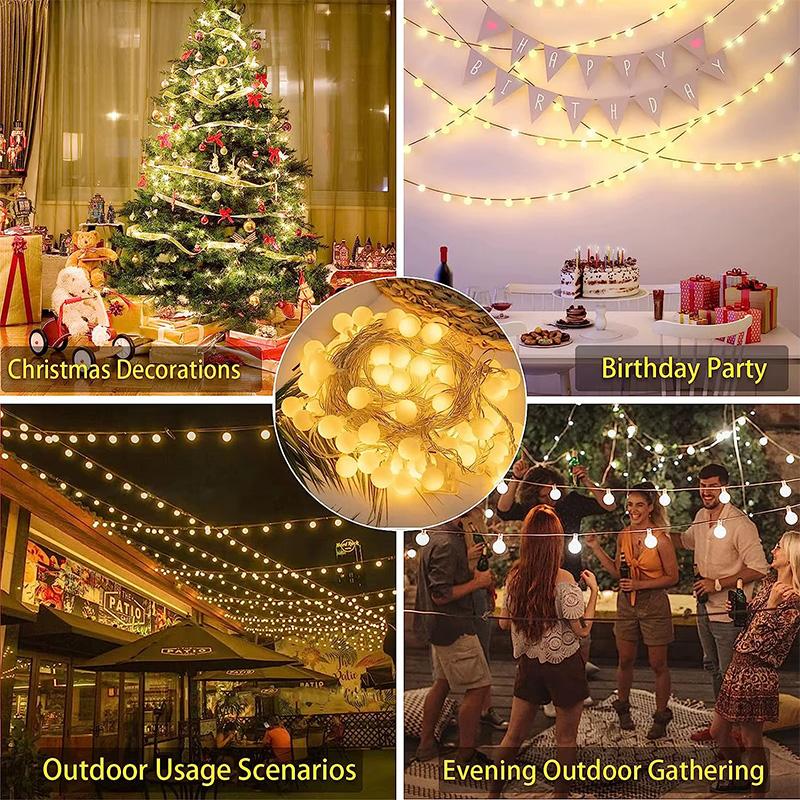 USB LED String Lights Waterproof with Remote,Ball String Fairy Lights Garland for Home Party Wedding Garden Christmas Decoration