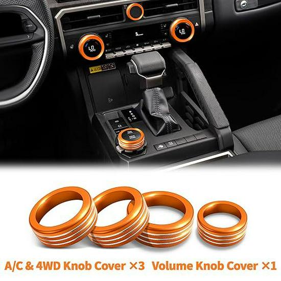 Decorative Ring Set for Toyota Tacoma ’24-'25: Fits Air Conditioning and Volume Knobs