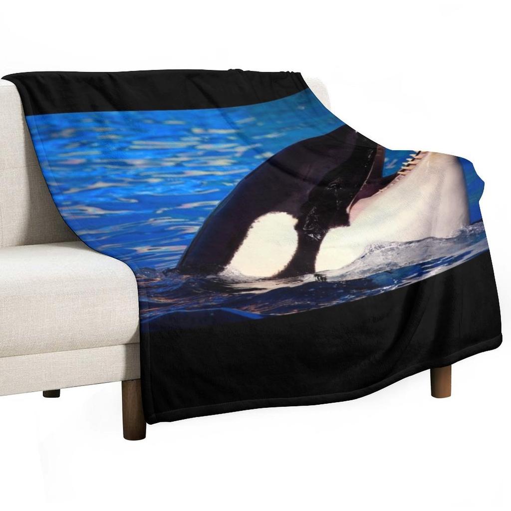 Happy Orca Throw Blanket for winter Single Personalized Gift Comforter Blankets