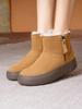 Fashion Waterproof Round Toe Chunky Snow Boots for Women Winter Fleece-lined Woman Shoes Comfortable and Elegant Y2k Plush Warm Hot Boot