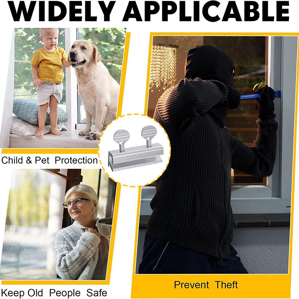 Adjustable Sliding Window Lock Stopper Aluminum Alloy Sliding Window Locks Free Punch Security Window Lock Baby Child Protection