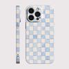 Grid Pattern Phone Case for iPhone 17 16e 16 15 14 13 12 11 Air Pro Max XS XR XSMax 6 7 8 Plus Glossy Film Hard PC Cover
