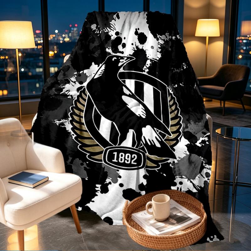 Football Club Print Blanket - Soft & Comfortable, for Bedroom, Travel, Sofa, Home Decoration - Birthday Christmas Gift for Friend