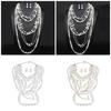 Stilvolles Perlen-Schmuckset mit mehrlagiger Halskette und Ohrringen, Accessoire für modische Frau, Freizeitkleidung