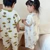 2025 Summer Pure Cotton Baby Sleep Robe: Class A Short Sleeve Gauze Pajamas