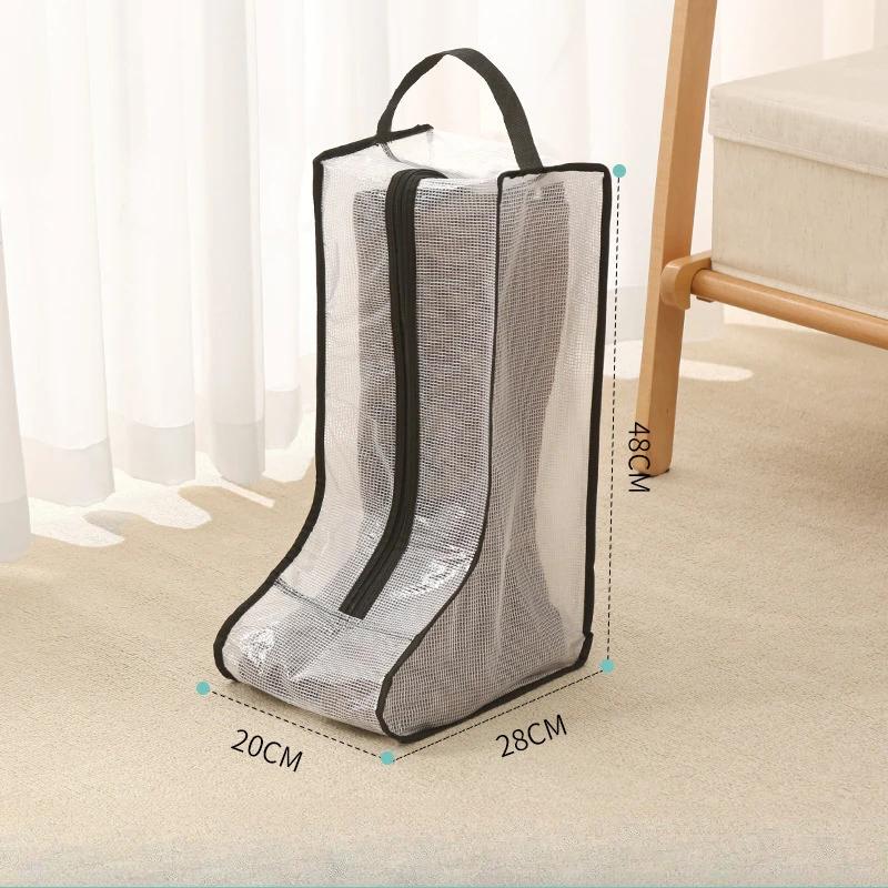 Schuh-Staubschutzhülle, transparente Aufbewahrungstasche für Schuhe und Stiefel aus Netzstoff mit Reißverschluss, tragbare Reise-Staubschutztasche