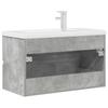 2 Piece Bathroom Furniture Set Concrete Grey Particleboard