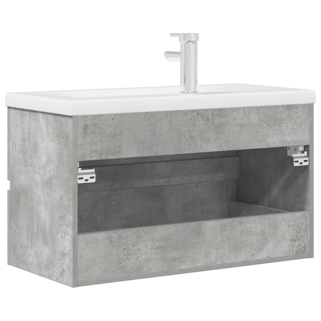 2 Piece Bathroom Furniture Set Concrete Grey Particleboard