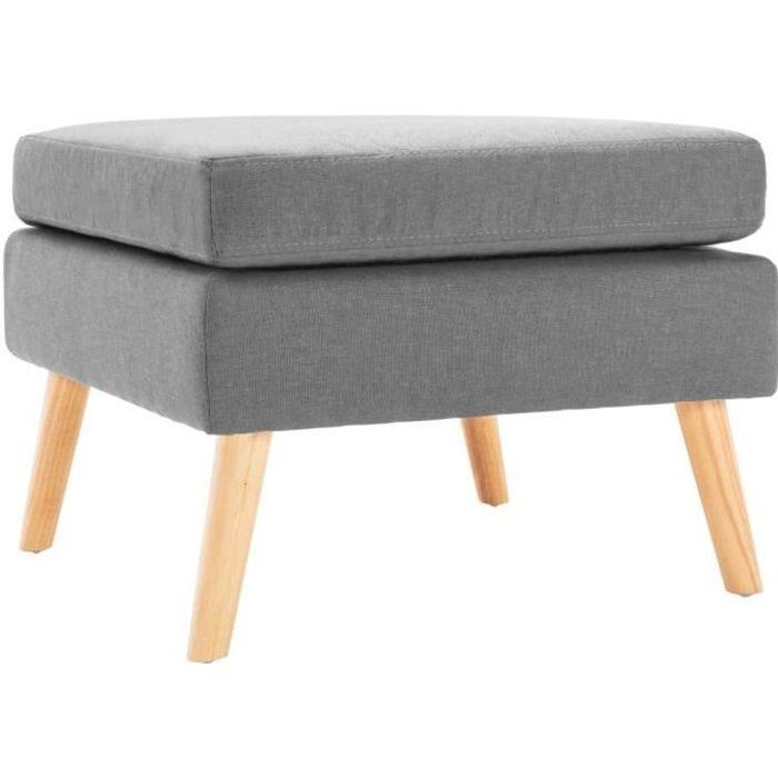 VidaXL Repose-pied Gris clair Tissu