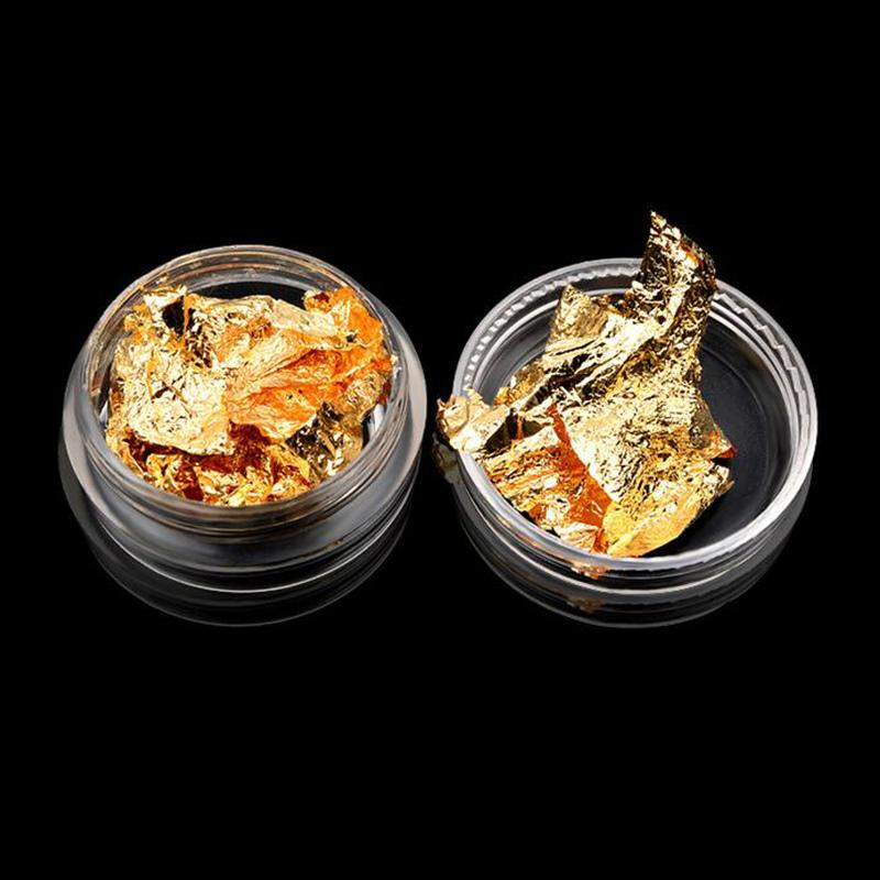 

Золотая Серебряная Блестящая Фольга для Ногтей Наклейка Гель Клей Клей Передача Изображения Пайетки Хлопья Полное Покрытие Лазерная Наклейка Декор золотой