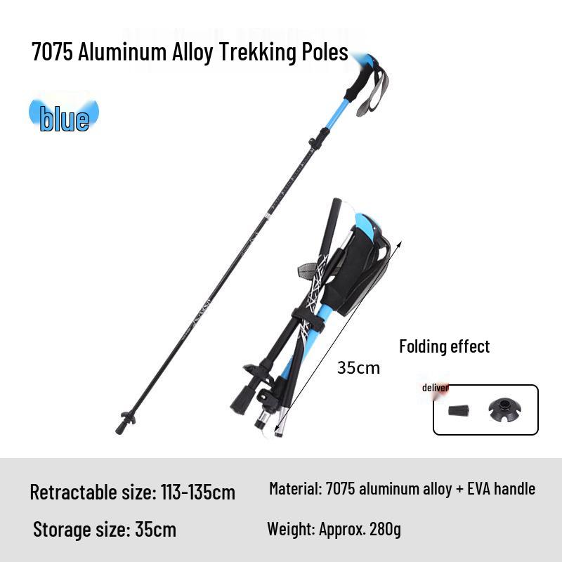 Yunxiang Ultra-light 7075 Aluminum Trekking Poles - Folding, Non-slip, Professional Outdoor Walking Sticks