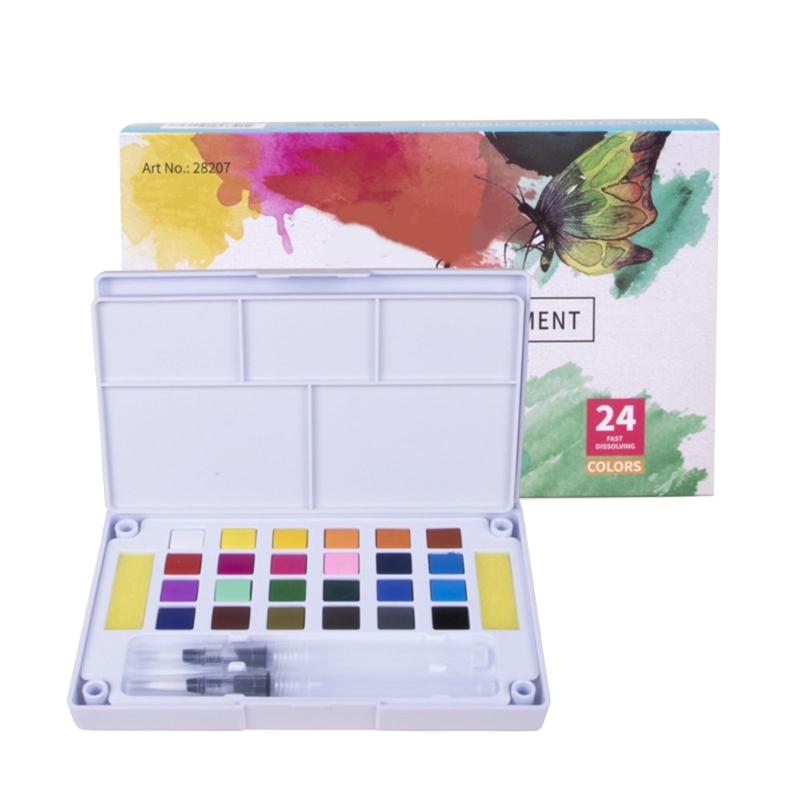 12/18/24/36/48 Colors Travel Water Color Kits Watercolor Paint Set Solid Watercolor Painting Pigment Drawing Supplies