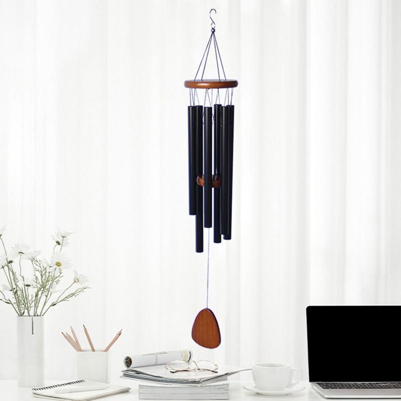 Large Wind Chimes with 6 Aluminum Thicken Tubes Melody Memorial Wind Chimes Outside Decoration Wall Hanging Wind Chime