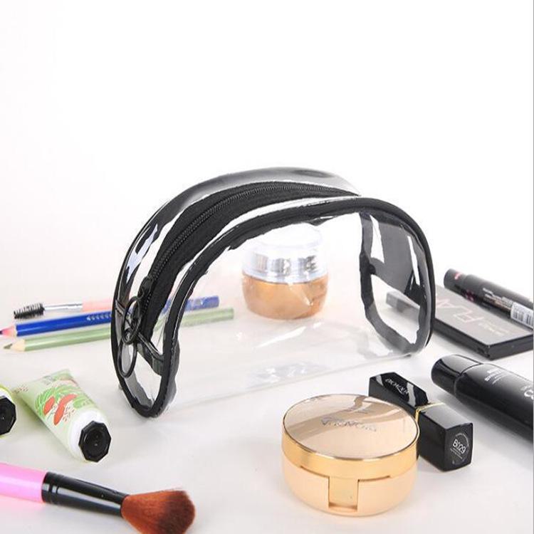 Bolsa de Viaje Transparente e Impermeable de PVC para Maquillaje y Artículos de Aseo, Tamaños Grande y Pequeño