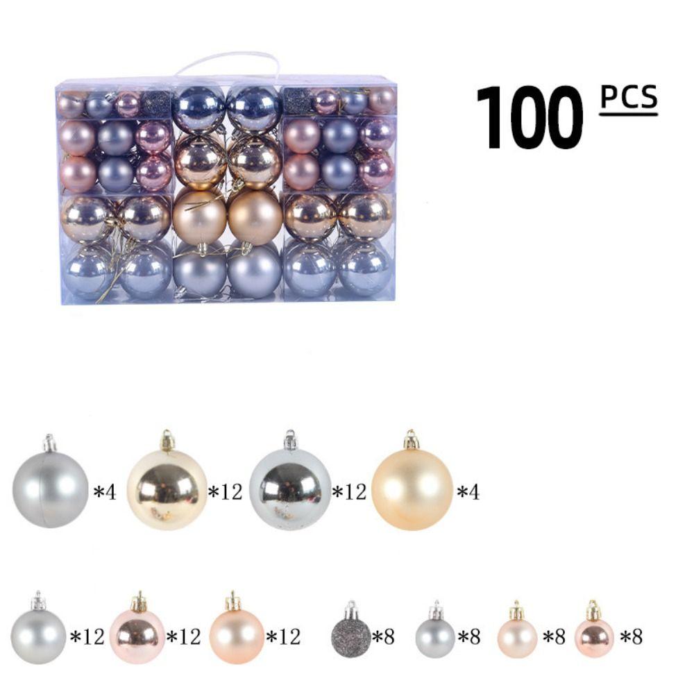 100pcs Delicate Christmas Tree Decoration Pendant Shatterproof Electroplated Ball  Window