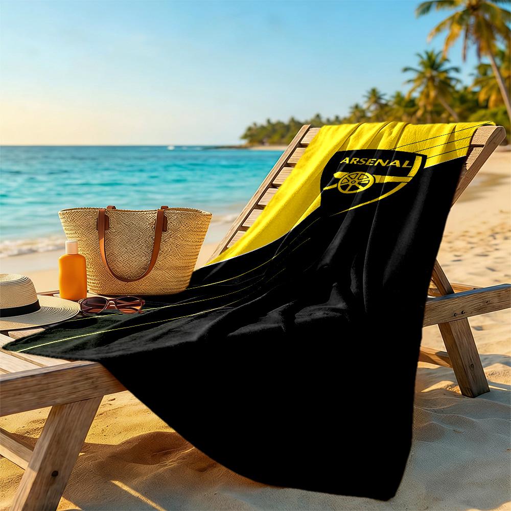 Asciugamano da Spiaggia Logo Arsenal Asciugatura Rapida Morbido Microfibra Confortevole Leggero Portatile per Nuoto, Spiaggia, Campeggio, Viaggio, Accessori da Spiaggia, Palestra