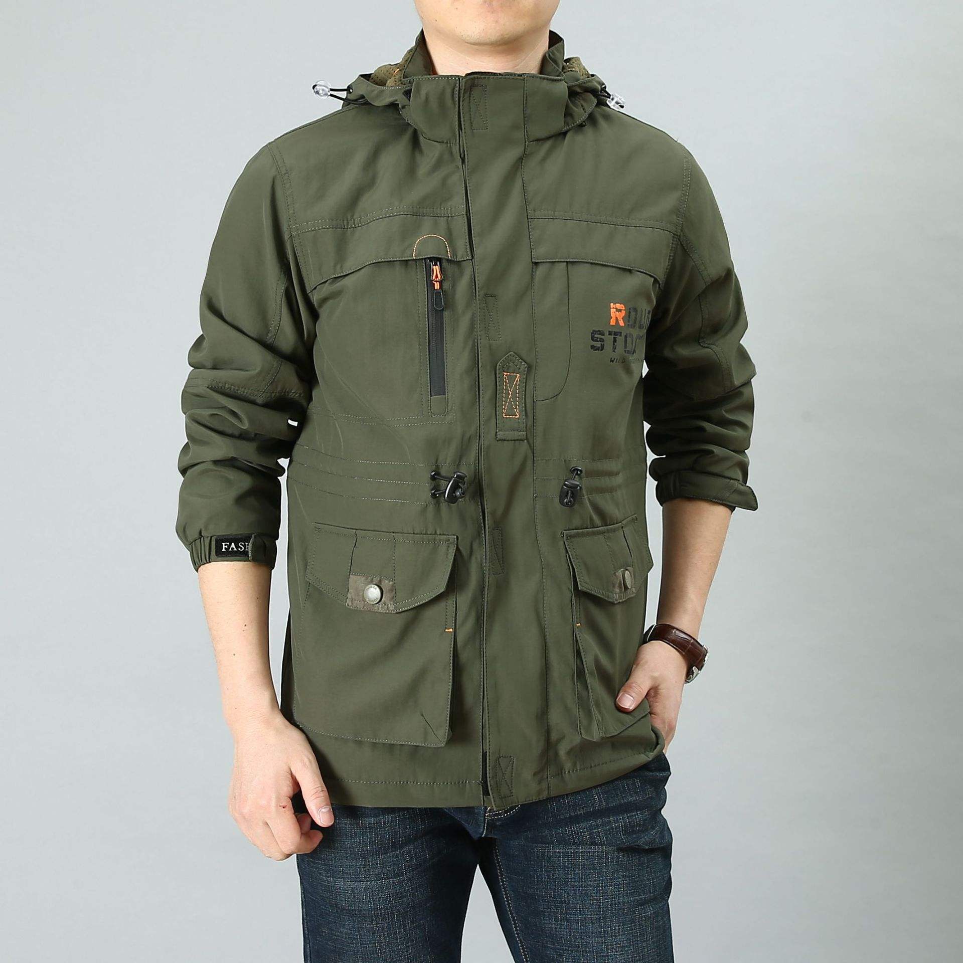 

Men s Jacket Spring and Autumn New Outdoor Casual Windproof and Waterproof Large Size Mountaineering Jacket XXXXL
