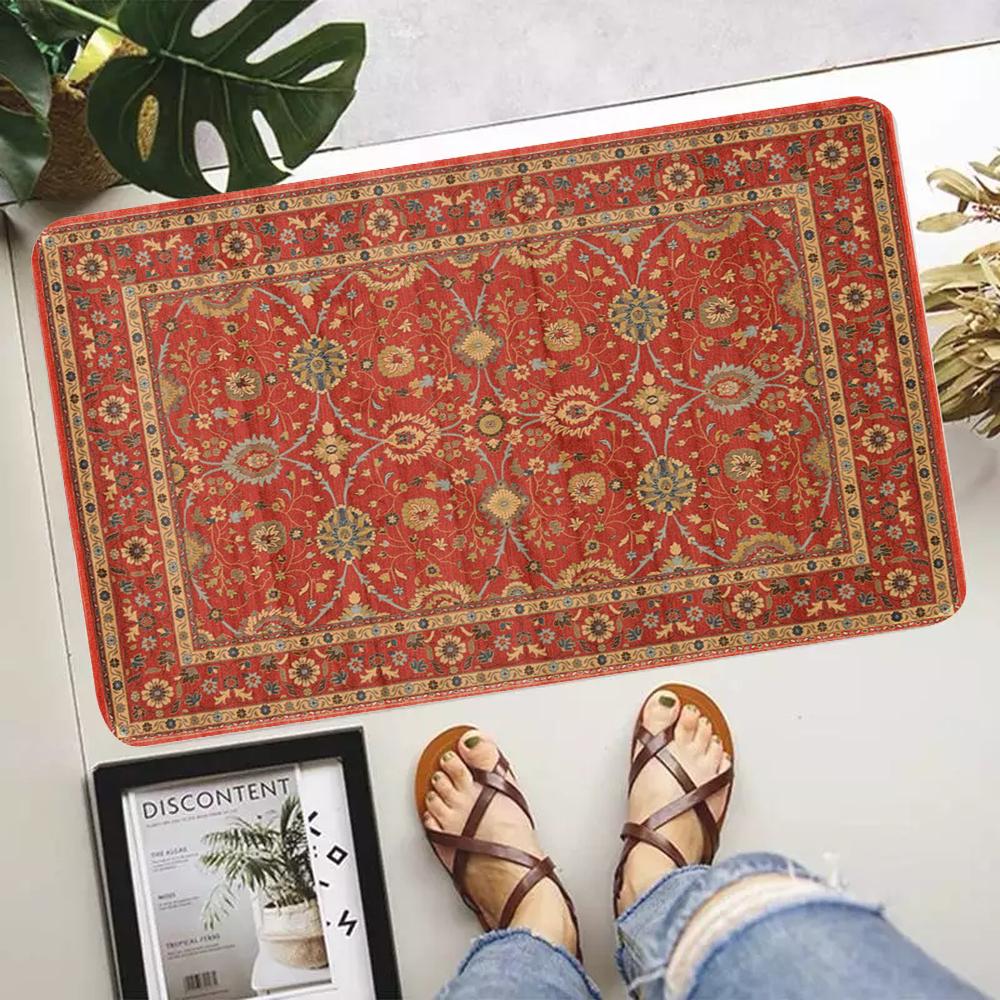 Lahome Ethnic Floral Rugs Vintage Persian Large Area Carpet Moroccan Anti-slip Bathroom Door Mat Bedroom Decor