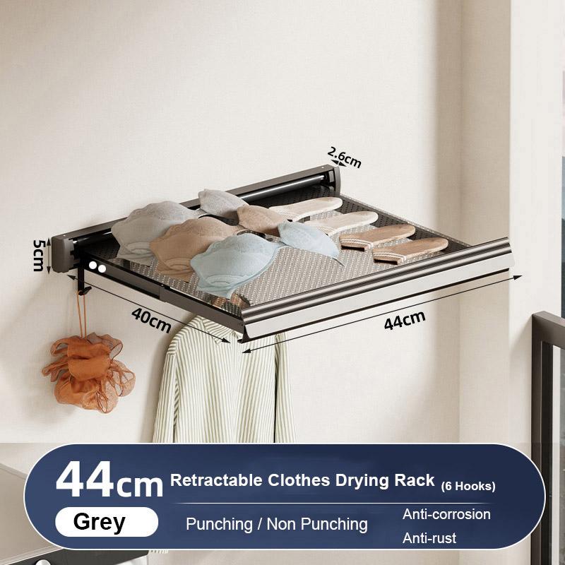 

Складная полка для хранения вещей в ванной комнате, настенная выдвижная сушилка для одежды, держатель для носков, вешалка для одежды, аксессуары серый