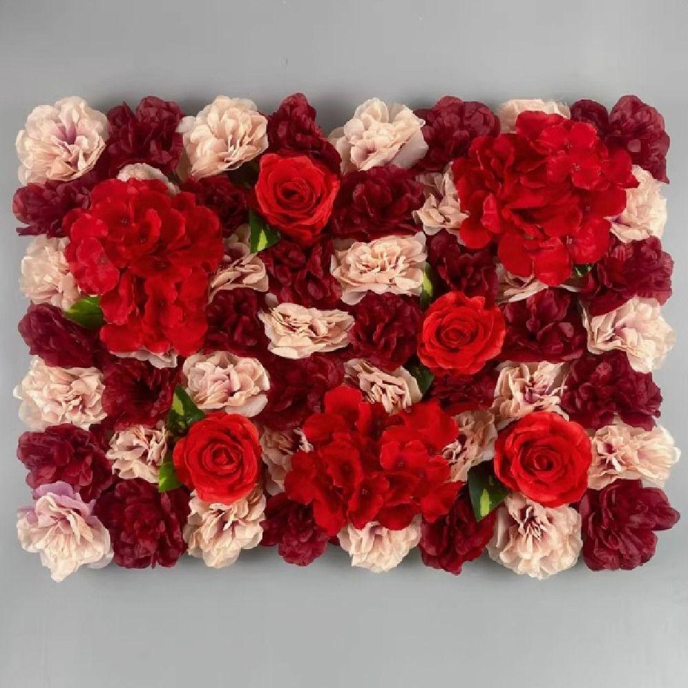 Realistic Wedding Wall Backdrop Handmade Rose Wedding Background Silk Rose Flower Wall  Outdoor