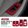 Italian Top Suede 4pcs Window Lifter Switch Control Panel Sticker for Tesla Model 3 Highland 2024-Up LHD Decor Car Accessories