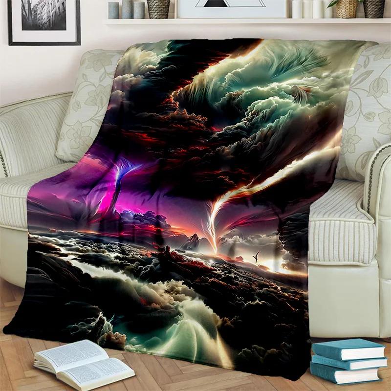 Dream Natural Tornado Cloud Twister Blanket,Soft Throw Blanket for Home Bedroom Bed Sofa Picnic Travel Office Cover Blanket Kids