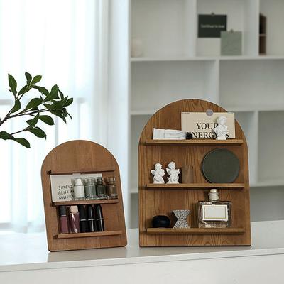 1PC Wooden Storage Rack Multifunctional Multi Layer Display Rack Nordic Cosmetics Organizer Wood 2 Colors
