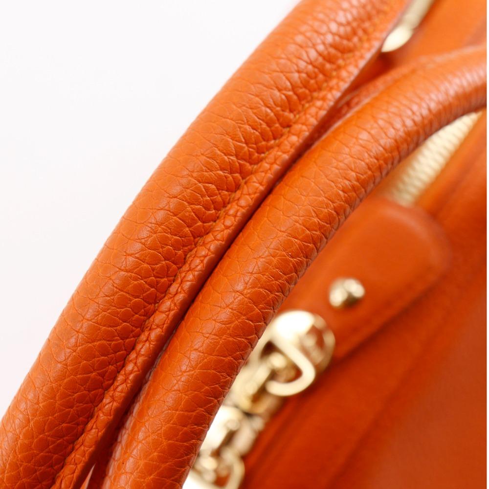 Salvatore Ferragamo Fiamma Handbag 2WAYShoulder Orange leather Women Used