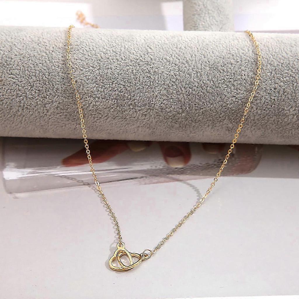 2025 Women's Necklaces Pendants Heart Double Ring Birthday Mom Wife Mother's Day Valentine's Day Necklace Gifts