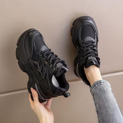 Inner Height Increase Women's Single Shoes Spring New Breathable Dad Shoes Platform Mesh Small Sports Casual Shoes Women