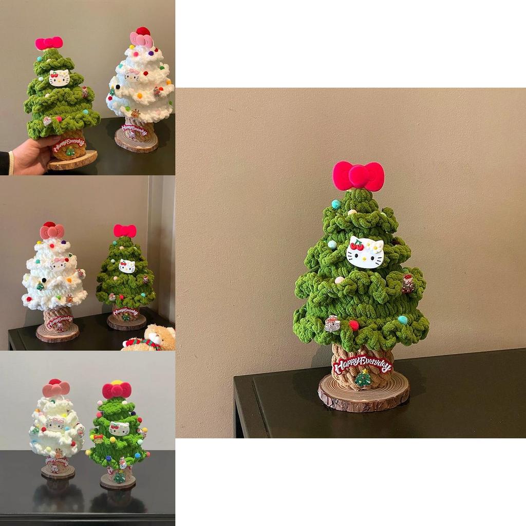 Hello Kitty Knitted Christmas Tree Artistic Ornament For Holiday Home Decor