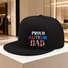 Proud Autism Dad Graphic Snapback Cap Polyester Unisex Casual Baseball Hat for Unisex and Women