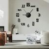 European Diy Creative Clock Simple Wall Clock Wall Punch-Free Living Room Home Bedroom Wall Sticker Silent Clock