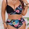 1011 European and American new large size suspender high waist backless sexy hottie split bikini women's suit