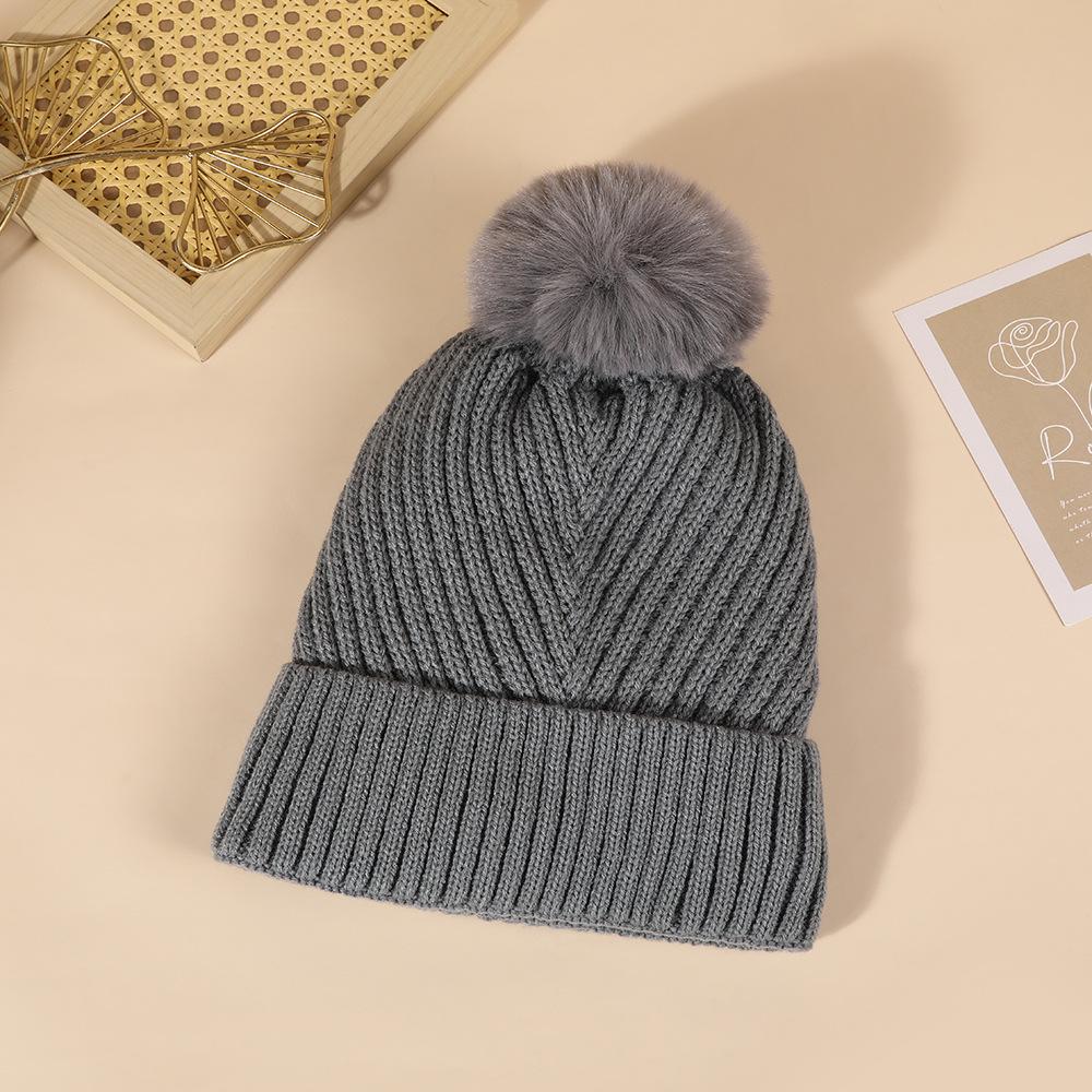European & American Style Warm Woolen Knit Hat for Women with Ear Protection