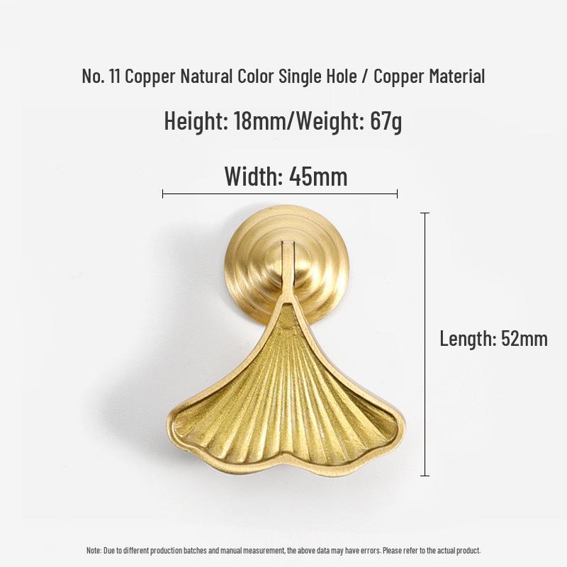 French Light Luxury Gold Brass Drawer Pull Handle