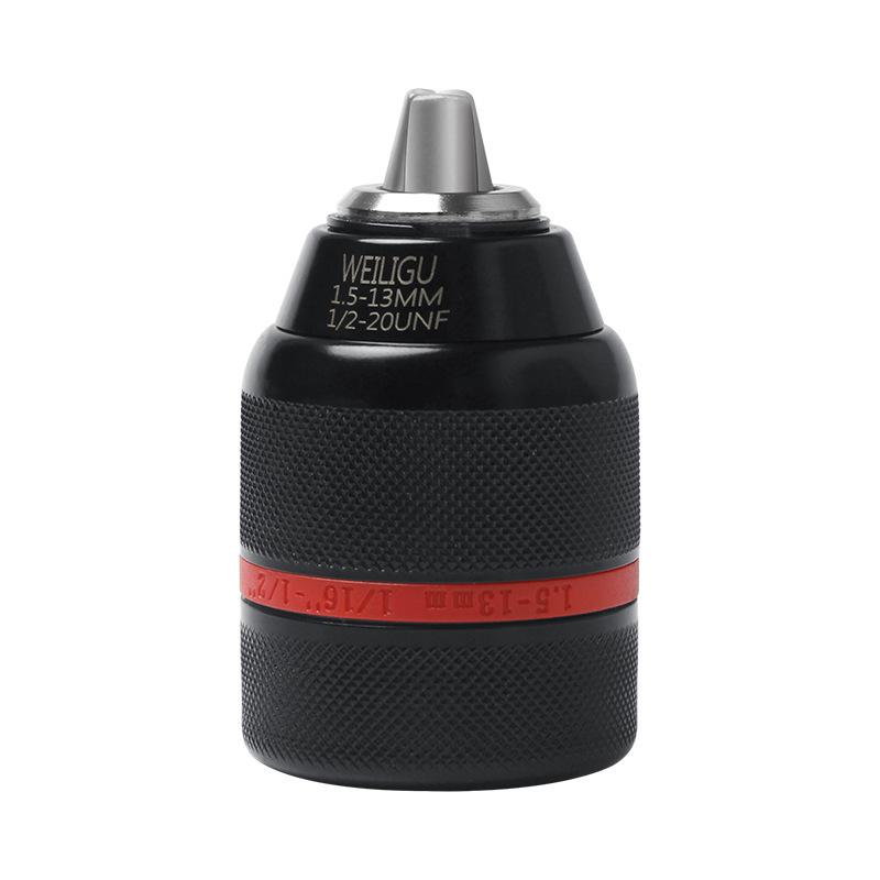 Self-Locking Ratchet Drill Chuck 1.5-13mm Quick-Change Adapter, 20/24UNF.