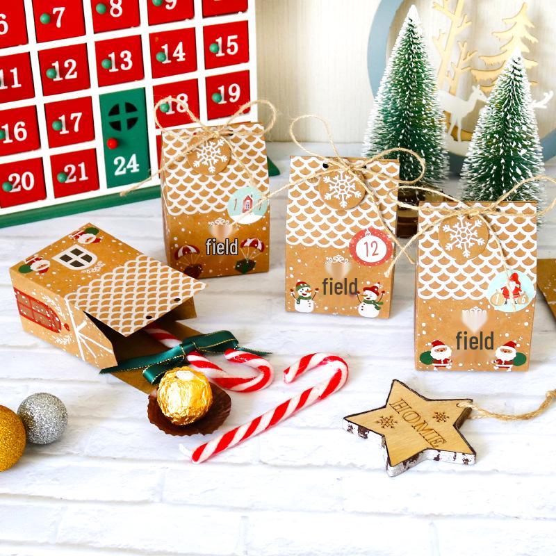 Christmas Gift Packaging Set with Stickers - 24 Creative Paper Bags and Boxes