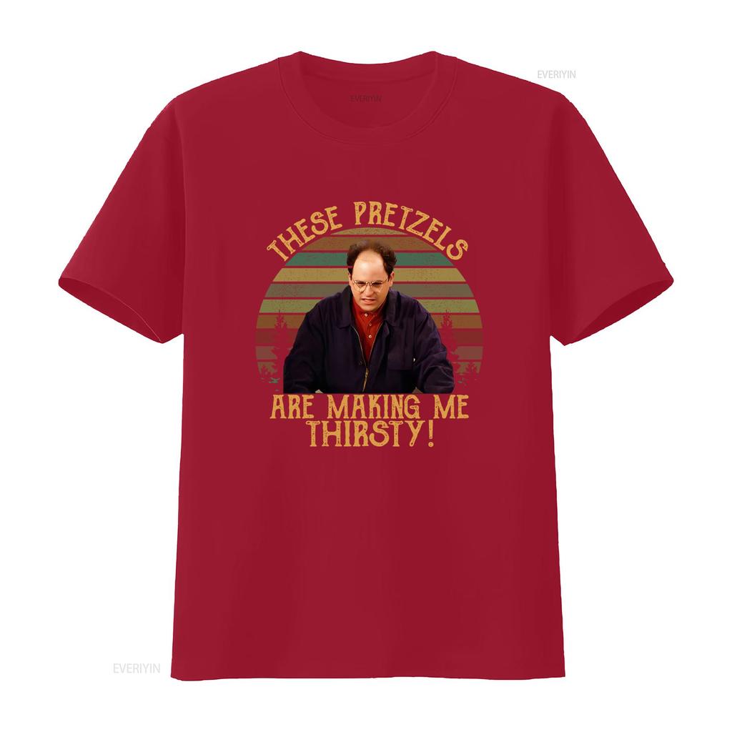 These Pretzels Are Making Me Thirsty Retro Vintage T Shirt Print Vintage Washed Slightly Fashion Versatile Comfortable
