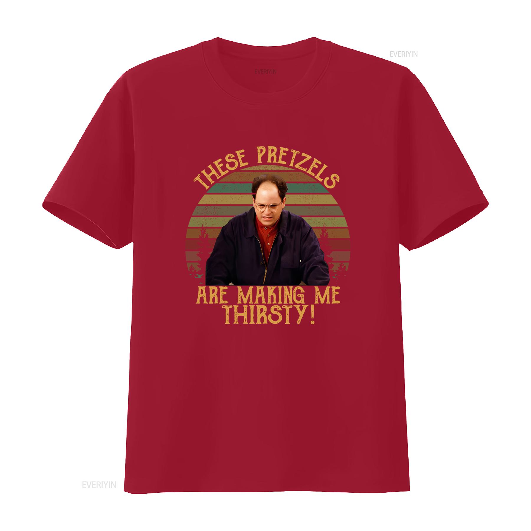 These Pretzels Are Making Me Thirsty Retro Vintage T Shirt Print vintage Washed Slightly fashion Versatile Comfortable S