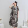 DIMANAF 2025 Women Plus Size Spring Summer Dress Floral Dress Basic Vintage Loose Long Dress Maxi