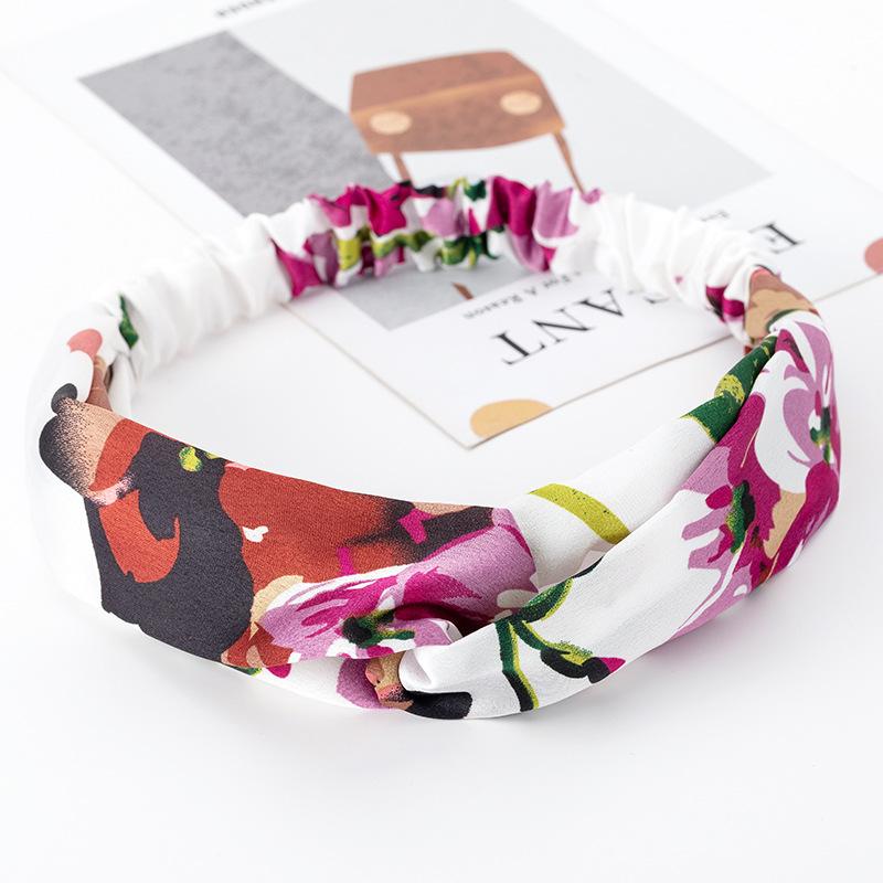 Hair Accessories Retro Wide-Brimmed Cross Headband Elastic Headband