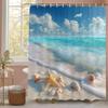Sunny Blue Sky Scenery Shower Curtain, Bathroom Decorative Shower Curtain, Waterproof Shower Curtain With Hooks