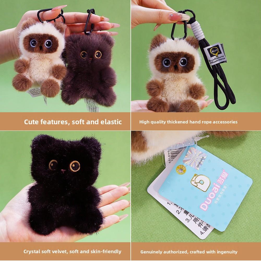 Siamesische Katze Plüsch Schlüsselanhänger Mit Weicher Polyesterfaser Für Taschen Dekoration Geschenk Für Katzenliebhaber