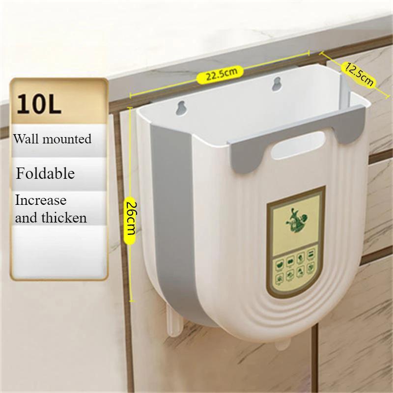 Hanging Kitchen Trash Can Foldable Small Trash Can Multifunctional Garbage Basket Suitable For Cabinets No Smell Kitchen Bins