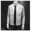 Herrenjacke Stehkragen Schlanke Jacke Herbstmode Herren Motorrad Lässiger Mantel Herren Moto Biker Mantel