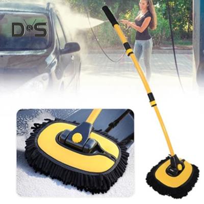 Autowaschbürsten-Mopp-Set mit Verlängerung, langem Griff, kratzfrei, drehbar, breite Anwendbarkeit, einziehbarer Mopp zur Autofensterreinigung