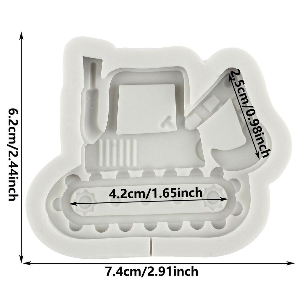 Construction Truck Silicone Mold Bulldozer Crane Excavator Fondant Molds Cake Decorating Tools Theme Cake Dessert Decorated Chocolate Candy Mold